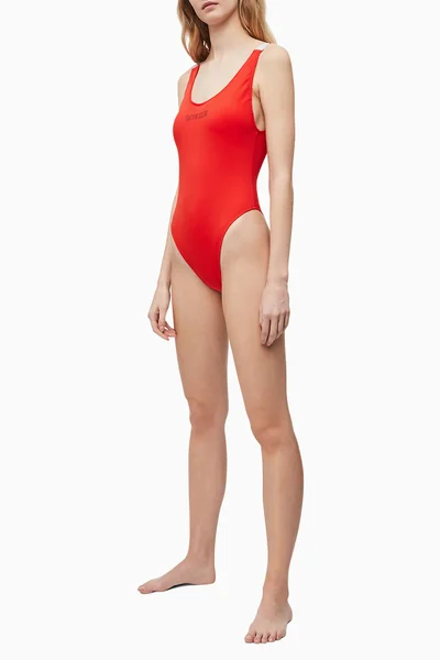 Červené jednodílné plavky  Calvin Klein