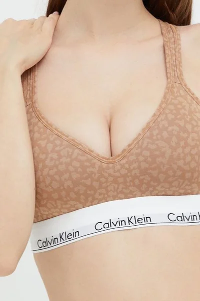 Dámská sportovní podprsenka   hnědávzor - Calvin Klein
