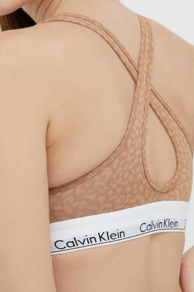 Dámská sportovní podprsenka   hnědávzor - Calvin Klein