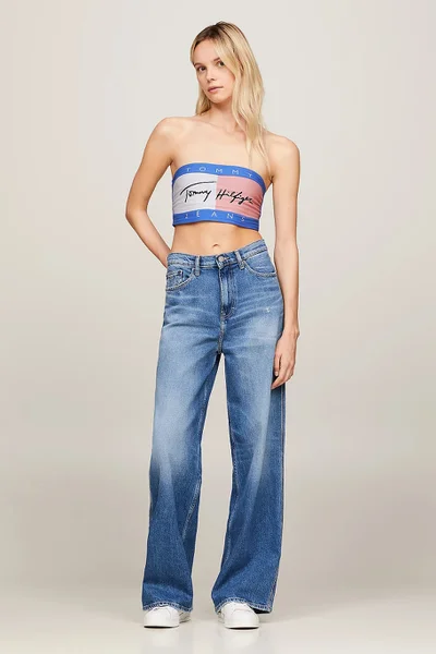 Retro elastický top s designem Tommy Hilfiger