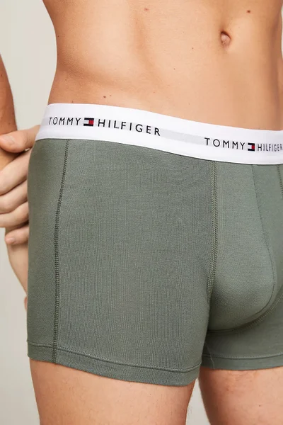 Tommy Hilfiger sportovní pánské boxerky zelené - 3 kusy