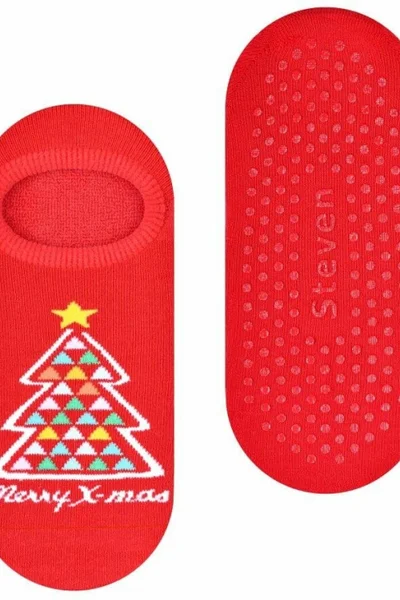Vánoční froté ponožky Steven - červené obrázky