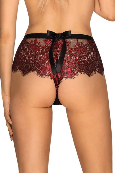 Dámská sexy kalhotky Redessia shorties - Obsessive červená