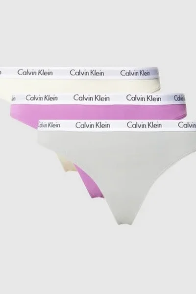 Dámské tanga 3pcs   Vícebarevná - Calvin Klein Mix barev
