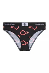 Calvin Klein černé dámské kalhotky s potiskem srdíček