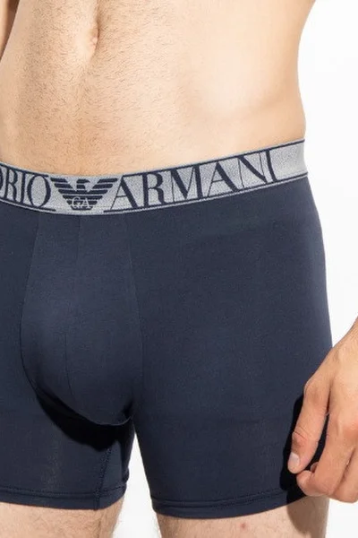 Pánské boxerky 2 pack  tmmodrávínová - Emporio Armani tm.modrá