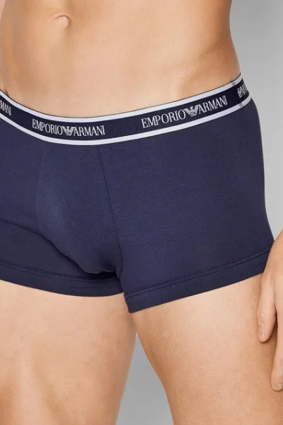 Pánské boxerky  - tmmodráoranžová - Emporio Armani