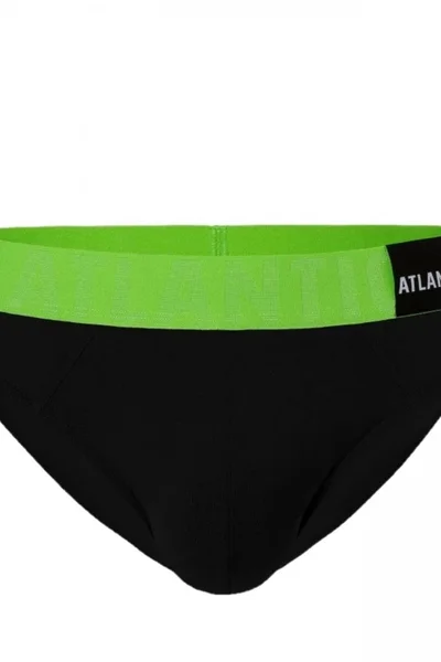 Černé pánské slipy Atlantic Comfort Fit s nápisem v pase