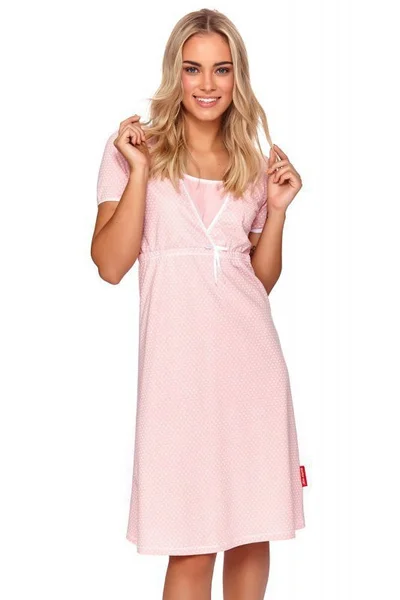 Růžová dámská noční košile Doctor Nap pro těhotné a kojící dn-nightwear