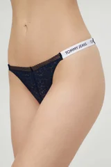 Dámská krajková tanga High Leg Tommy Hilfiger tmavě modrá