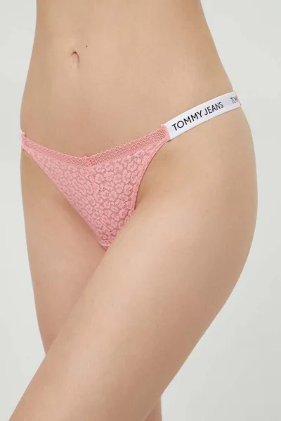 Dámská krajková tanga růžová - Tommy Hilfiger