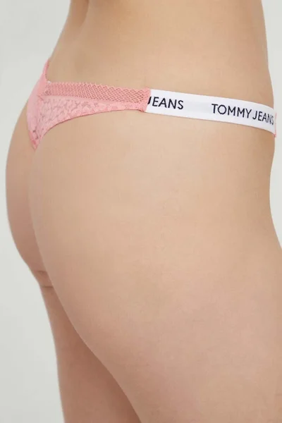 Dámská krajková tanga růžová - Tommy Hilfiger