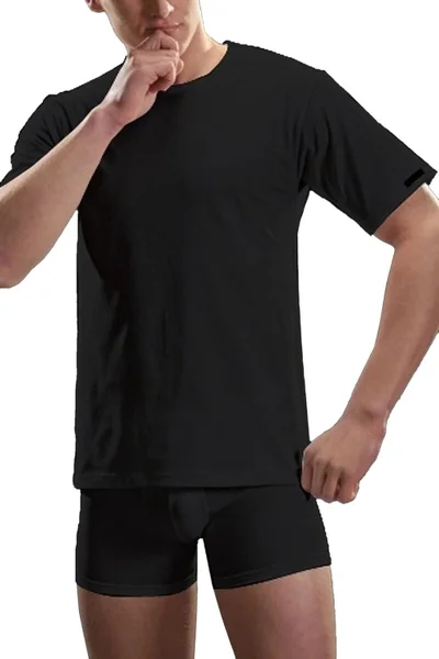 Černé pánské tričko Nová autentická klasika - Cornette
