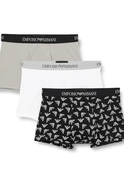 Pánské boxerky Emporio Armani - Trojbalení - elastický pas