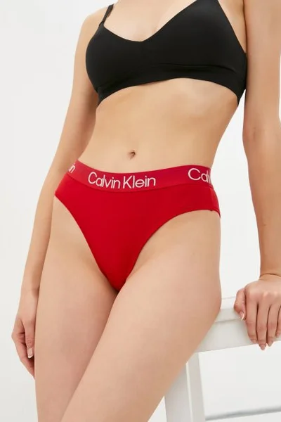Dámské kalhotky s vysokým pasem - XMK - Červená - Calvin Klein červená