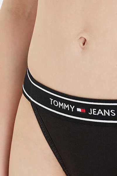 Tommy Hilfiger dámská tanga černé s logem