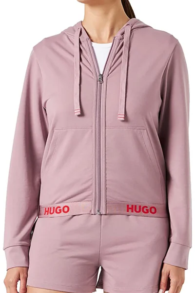 Elegantní růžová dámská mikina s kapucí od HUGO BOSS