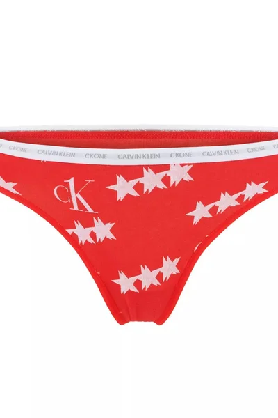 Dámské tanga 2pack - W5H - Červená, v bílé barvě - Calvin Klein