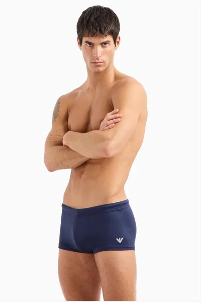 Pánské modré plavky boxerky - Emporio Armani