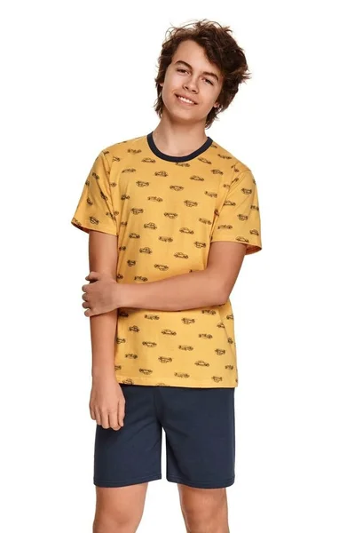 Autíčkové chlapecké pyžamo Taro žluté