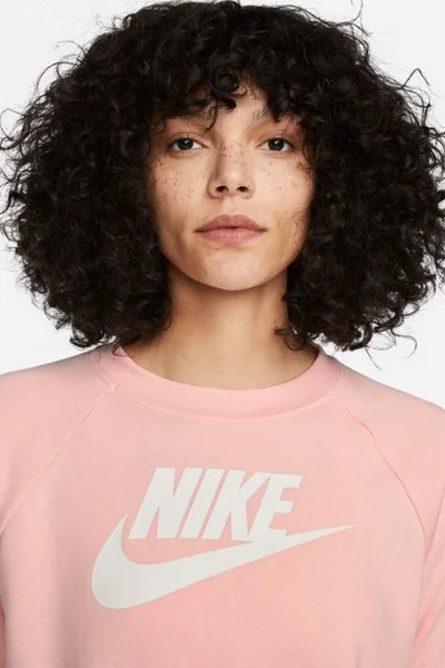 Dámská světle růžová mikina s potiskem - NIKE