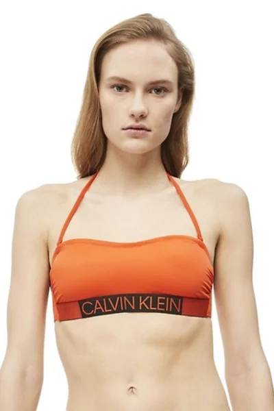 Oranžový vrchní díl plavek Calvin Klein