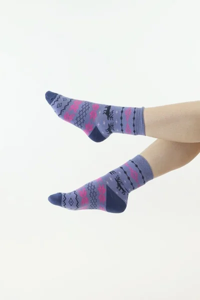 Teplé modré dámské ponožky Norweg s thermo vrstvou od Moraj