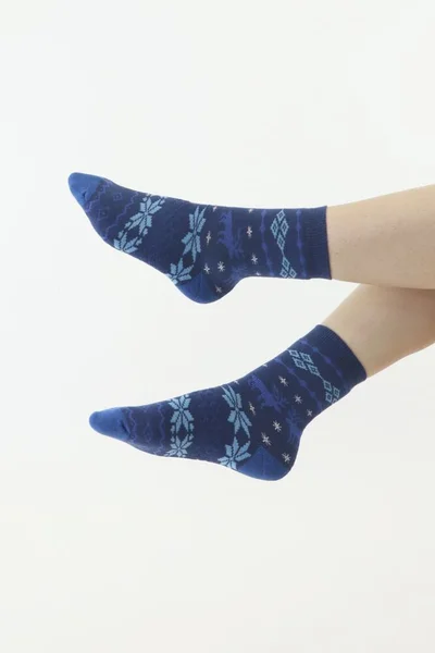 Pohodlné Thermo Ponožky Modré Barvy s Originálním Vzorem - Moraj