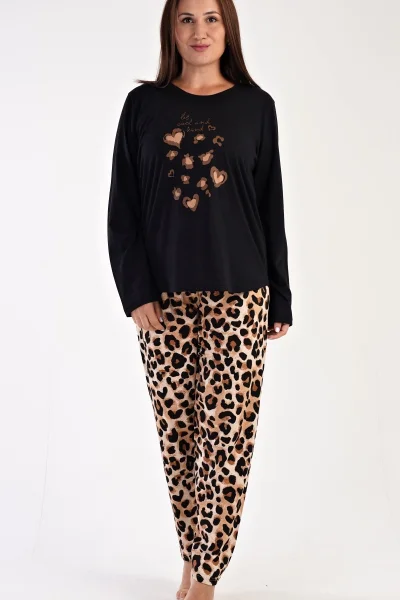 Leopardí pohodlné dámské pyžamo Anna - Vienetta