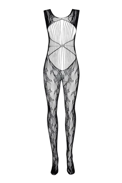 Černý Květinový Bodystocking - Beauty Night Fashion