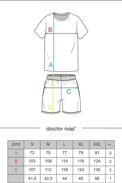 Pánské černé pyžamo s károvanými kraťasy - Doctornap