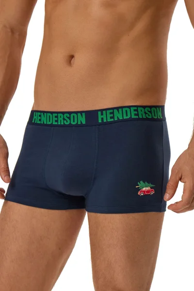 Pánské vánoční boxerky 2-pack tmavě modré - Henderson