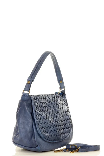 Dámská přírodní kožená taška  - Mazzini tmavě modrá Gemini