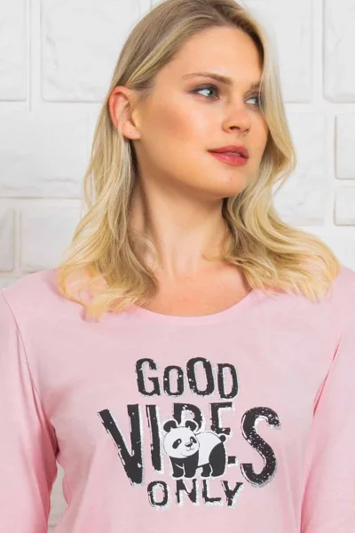 Dámské pyžamo dlouhé Good vibes Vienetta Secret