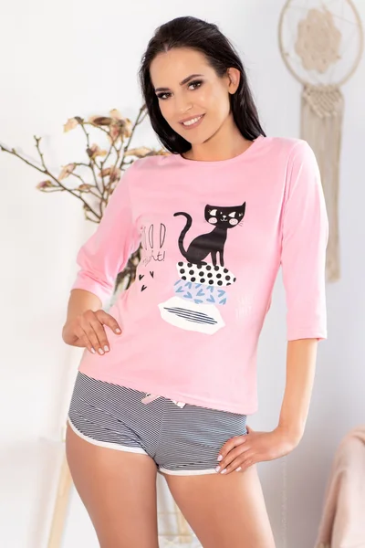 Dámské pyžamo Aprodit Cat - LivCo Corsetti růžová Livia Corsetti