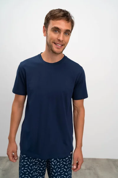 Modré pánské tričko Vamp z řecké bavlny