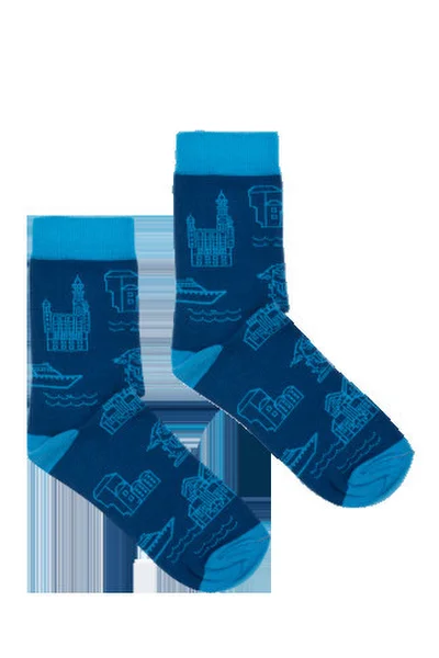 Dámské ponožky se vzorem  - Kabak modro Gemini