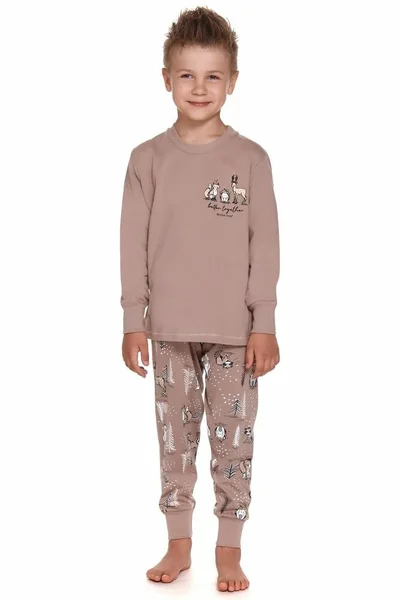 Dětské pyžamo Fox hnědé Hnědá Dn-nightwear