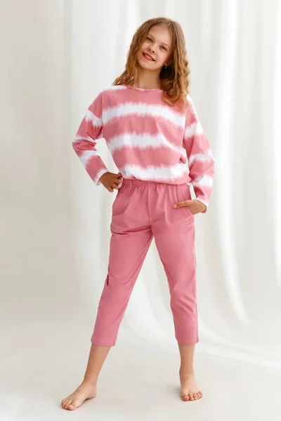 Dívčí pyžamo Carla pink - Taro růžová