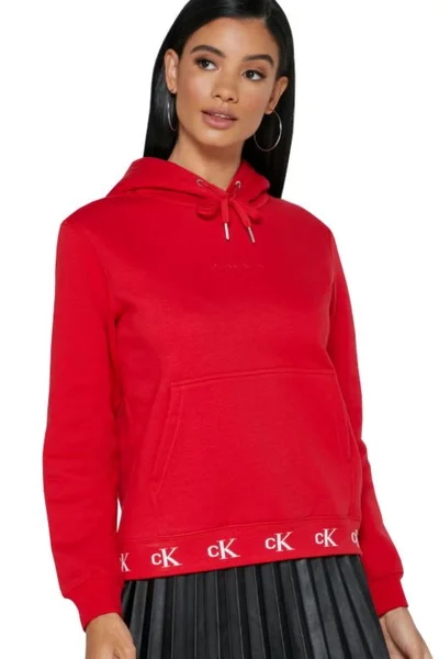 Červená dámská mikina s logem Calvin Klein Jeans