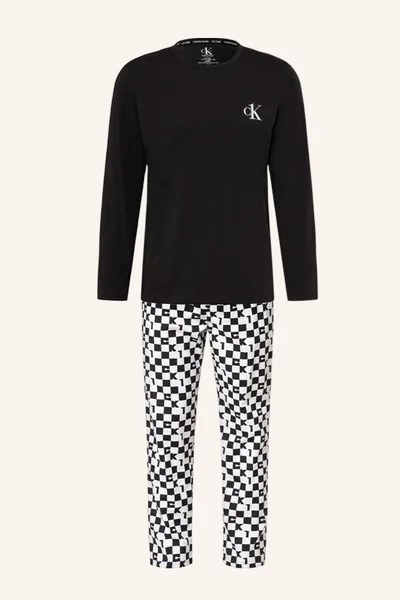 Pánské pyžamo  6OE černábílá - Calvin Klein