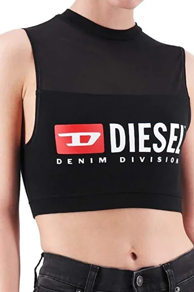 Dámský sportovní crop top s logem - Diesel