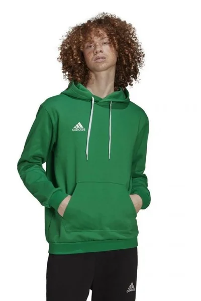 Pánská zelená mikina s kapucí - ADIDAS