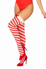Dámské vánoční punčochy Kissmas stockings - Obsessive červená