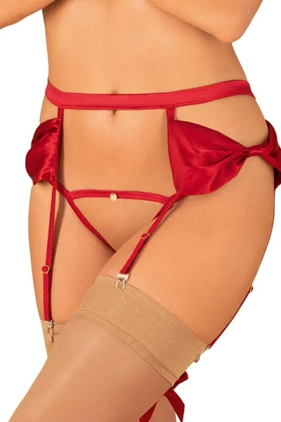Dámský svůdný podvazkový pás Rubinesa garter belt - Obsessive červená