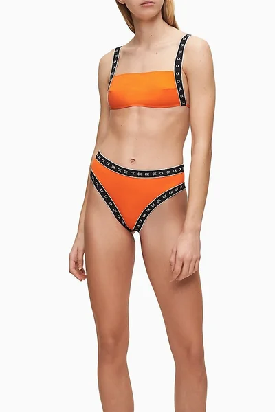 Oranžový vrchní díl plavek  Calvin Klein