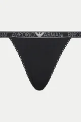 Dámská černá tanga s krajkou - Emporio Armani