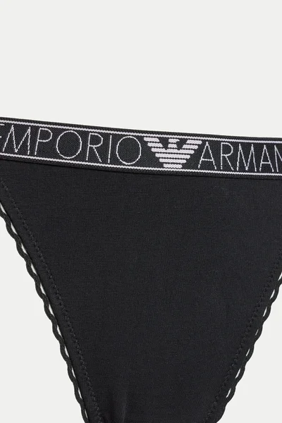 Dámská černá tanga s krajkou - Emporio Armani