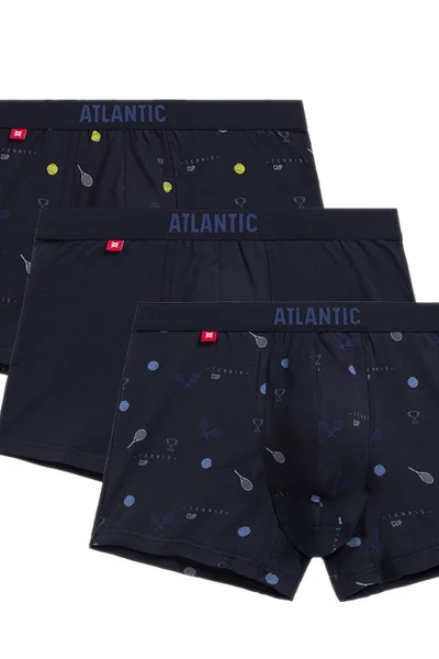 Pánské tmavě modré boxerky 3-pack - Atlantic