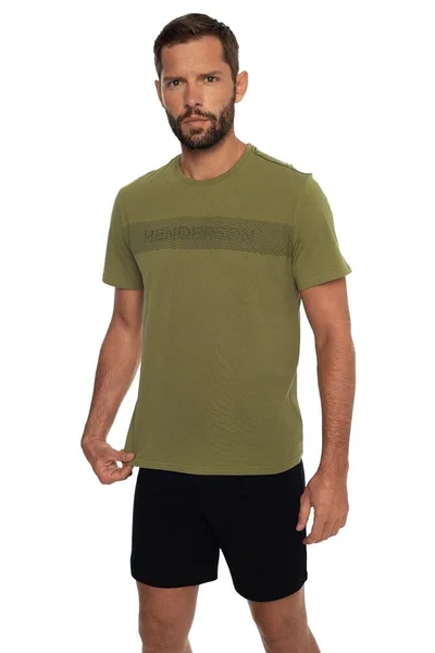 Pánské bavlněné pyžamo v khaki barvě Henderson Crop